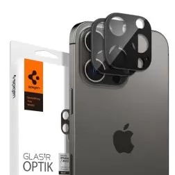 Spigen Stiklas tR Optik 2 paketą, juoda - iPhone 16/15/14 Pro / 16/15/14 Pro Max
