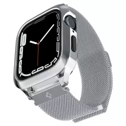 Spigen Metal Fit Pro, sidabrinė - Apple Watch 9/8/7 45mm