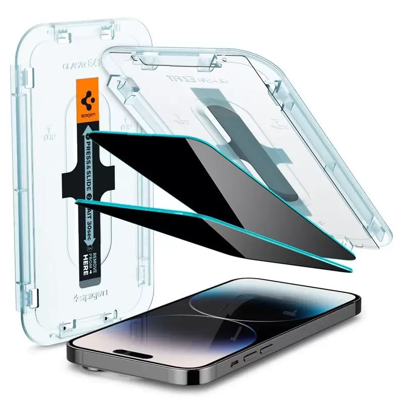 Apsauginis stiklas Spigen Glass EZ Fit Privacy 2 Pack - iPhone 14 Pro