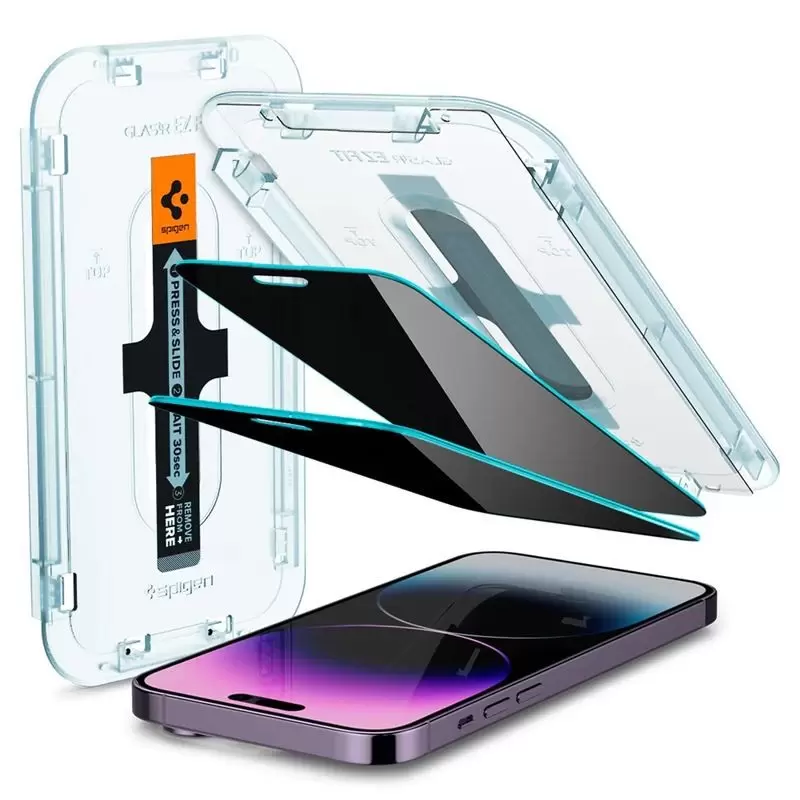 Apsauginis stiklas Spigen Glass EZ Fit Privacy 2 Pack - iPhone 14 Pro Max