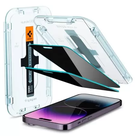 Apsauginis stiklas Spigen Glass EZ Fit Privacy 2 Pack - iPhone 14 Pro Max