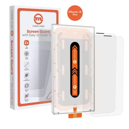 Mobile Origin Screen Guard iPhone 14 Pro with easy applicator, 2 pack