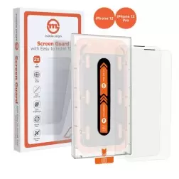Mobile Origin Ekrano apsauga iPhone 12 Pro / 12 su lengvai naudojamu aplikatoriumi 2 pakete