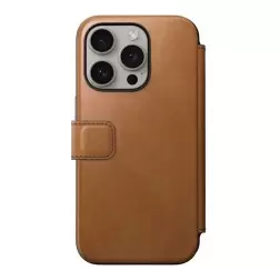 Nomad Modernus odinis folio, anglų ruda - iPhone 15 Pro