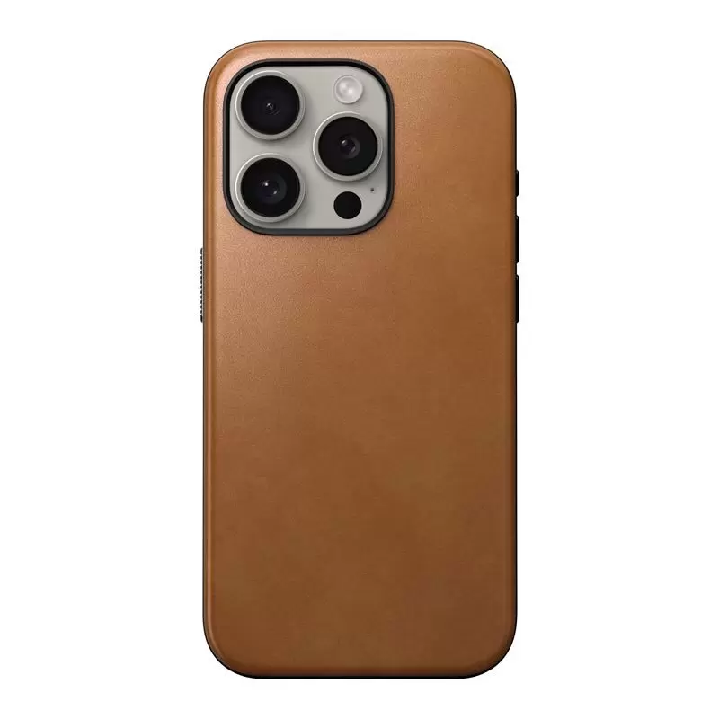 Nomad Modern Leather Case, english tan - iPhone 15 Pro