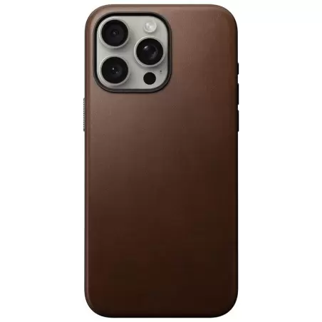 Nomad Modern Leather Case, brown - iPhone 15 Pro Max