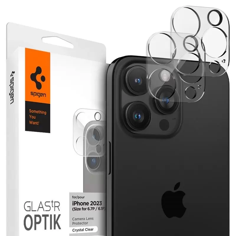 Spigen Glass tR Optik 2 Pack, crystal clear - iPhone 16/15/14 Pro / 16/15/14 Pro Max