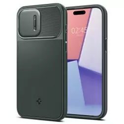 Spigen Optik Armor MagSafe, geltonai žalia - iPhone 15 Pro