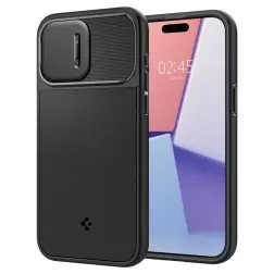 Spigen Optik Armor MagSafe, juoda - iPhone 15 Pro Max