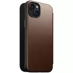 Nomad Modernus odinis folio, rudas - iPhone 15 Plus