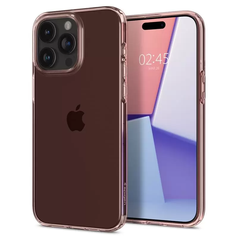 Spigen Crystal Flex, roosa kristall - iPhone 15 Pro Max