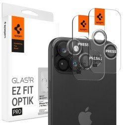 Spigen Glass tR EZ Fit Optik Pro 2 paketas, kristalai skaidrus - iPhone 15/15 Plus/14/14 Plus