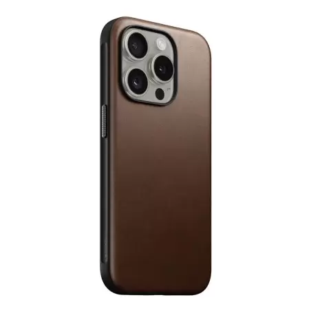 Nomad Modern Leather Case, brown - iPhone 15 Pro