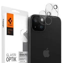 Spigen Glass tR Optik 2 paketėlio, kristalai skaidrus - iPhone 15/15 Plus/14/14 Plus