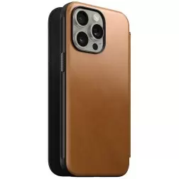 Nomad Modern Leather Folio, english tan - iPhone 15 Pro Max