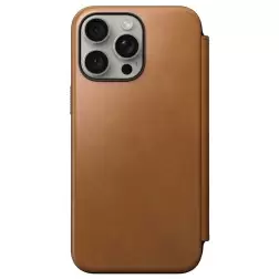 Nomad Modernus odinis folio, angliškas rudas - iPhone 15 Pro Max