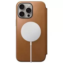 Nomad Modernus odinis folio, angliškas rudas - iPhone 15 Pro Max