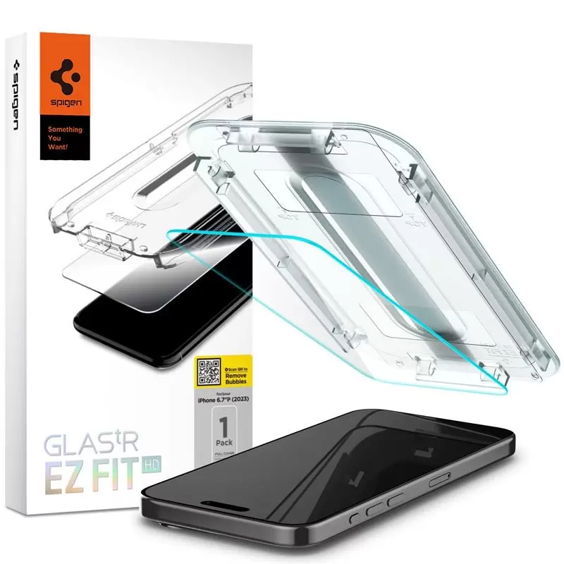 Spigen Glass tR EZ Fit HD 1 Pack, transparency - iPhone 15 Pro Max