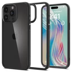 Spigen Crystal Hybrid, matinis juodas - iPhone 15 Pro