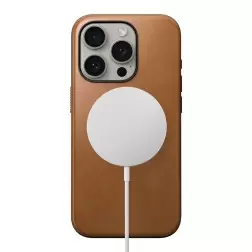 Nomad Modernus odinis dėklas, anglų ruda - iPhone 15 Pro