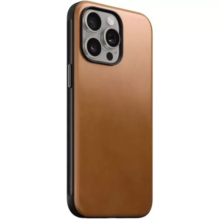 Nomad Modern Leather Case, english tan - iPhone 15 Pro Max