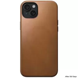 Nomad Modernus odinis dėklas, angliška ruda - iPhone 15 Plus