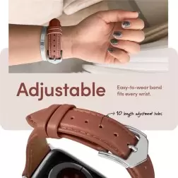 Spigen Kajuko laikrodžio dirželis, kaštonas - Apple Watch 41mm/40mm/38mm