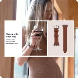 Spigen Kajuko laikrodžio dirželis, kaštonas - Apple Watch 41mm/40mm/38mm