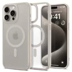 Spigen Ultra Hybrid MagSafe, šaltas natūralus titan - iPhone 15 Pro Max