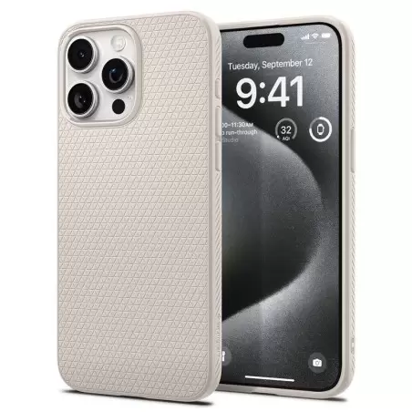 Spigen Liquid Air, natural titanium - iPhone 15 Pro Max