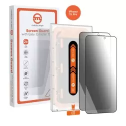 Mobile Origin Privatumo ekrano apsauga iPhone 15 Pro su lengvai naudojamu aplikatoriumi, 2 paketas