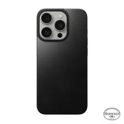 Nomad Magnetiškas Horween odinis galinis dangtis, juoda - iPhone 15 Pro