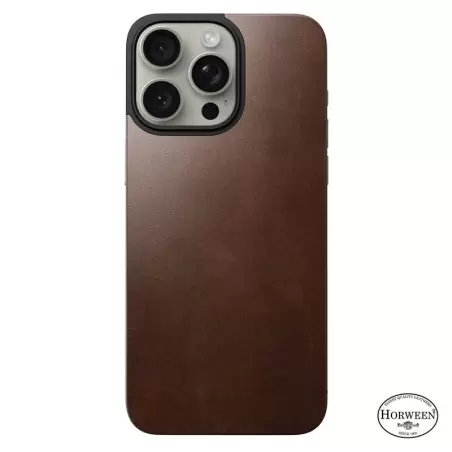 Nomad Magnetinis Horween odos galinė dalis, ruda - iPhone 15 Pro Max