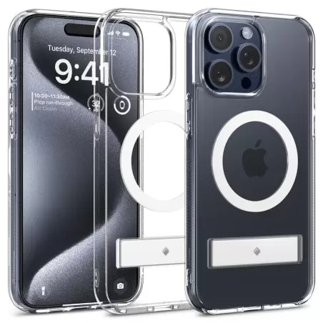 Spigen Caseology Capella MagSafe Kickstand, clear white - iPhone 15 Pro Max