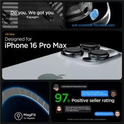 Spigen Enzo Aramid, black natural - iPhone 16 Pro Max