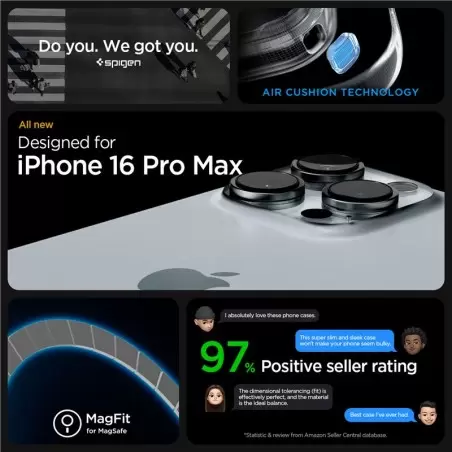 Spigen Enzo Aramid, black natural - iPhone 16 Pro