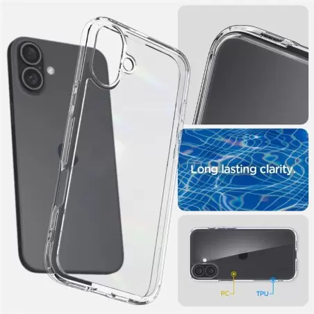 Spigen Crystal Hybrid, crystal clear - iPhone 16 Plus