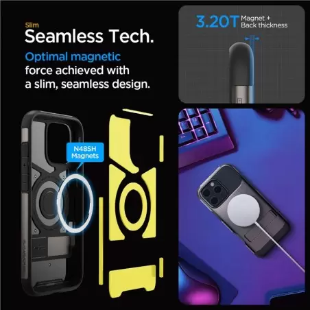 Spigen Slim Armor MagSafe, gunmetal - iPhone 6.3" 2024