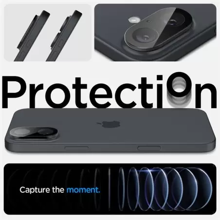 Spigen klaas tR Optik 2-pakk, must - iPhone 16/16 Plus