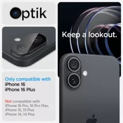 Spigen Glass tR Optik 2 Pack, black - iPhone 16/16 Plus