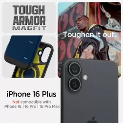 Spigen Tough Armor MagSafe, tamsiai mėlyna - iPhone 6.7" 2024