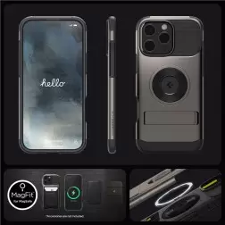 Spigen Plonas Armor MagSafe, šaunametalo spalvos - iPhone 6.9" 2024