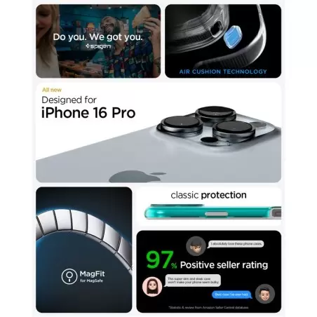 Spigen Classic C1 MagSafe, bondi blue - iPhone 16 Pro