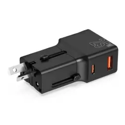 Mobile Origin Travel adapter 25W, EU/US/UK/AU, black