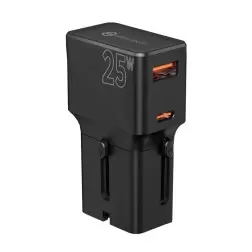 Mobile Origin Travel adapter 25W, EU/US/UK/AU, black