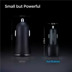 Spigen PowerArc ArcStation Car Charger, black - 2-Port/USB-C PD 3.0 45W/USB-C PD 3.0 20W /Total 65W