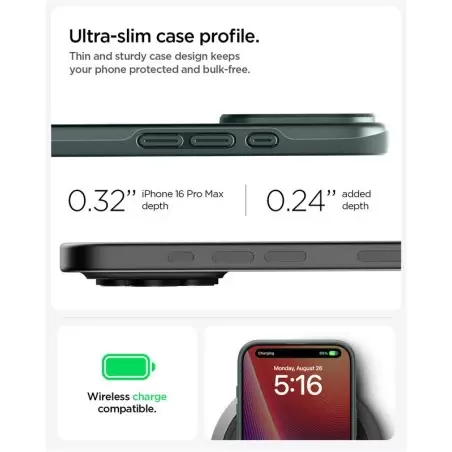 Spigen Thin Fit MagSafe, dziļi zaļš - iPhone 16 Pro Max