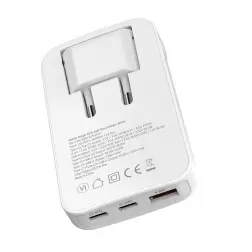 Mobile Origin 65W GaN III Slim Charger dual USB-C, Single USB-A white