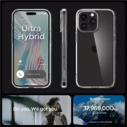 Spigen Ultra Hybrid, kristalas skaidrus - iPhone 15 Pro Max