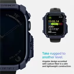 Spigen Rugged Armor, navy blue - Apple Watch 10 42mm